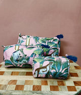 Set of 3 cosmetic bag/pouches with waterproof lining