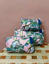 Set of 3 cosmetic bag/pouches with waterproof lining