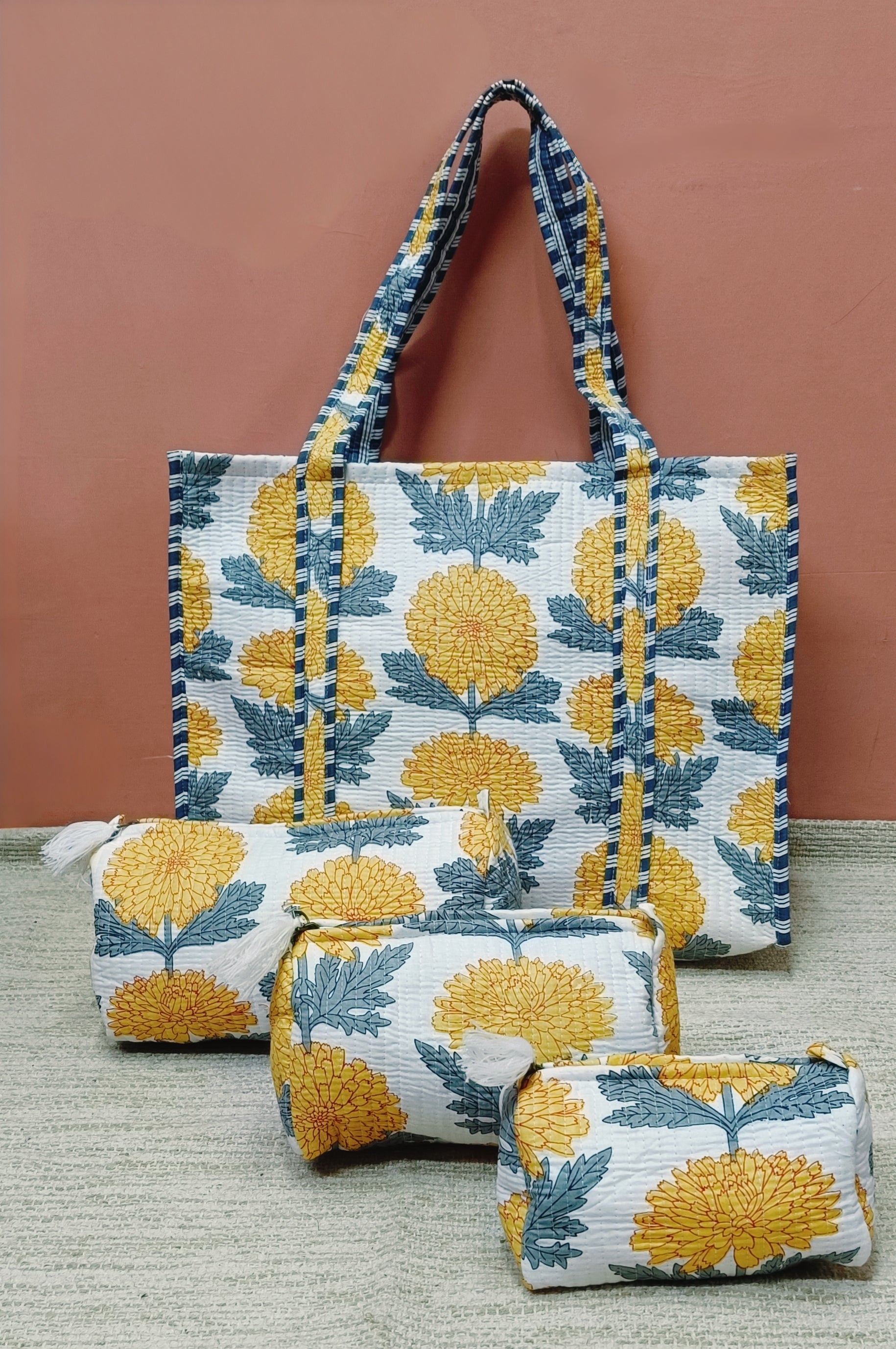 Diwali Gift Box – Stylish Tote Bag with 3 Coordinated Utility Pouches