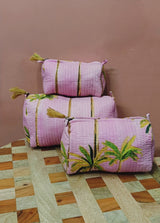 Set of 3 cosmetic bag/pouches with waterproof lining