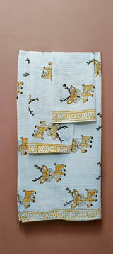 Kids Gift Set - Handblock Printed Towels - 1 Bath + 2 Hand Towels