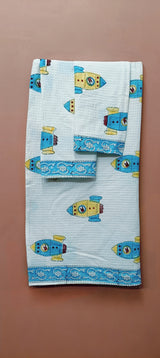 Handblock Printed Waffle Cotton Bathrobe Gift Box for Kids (4-13 Years) – Includes Bath Towel & 2 Hand Towels