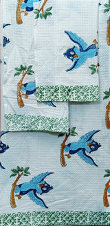 Kids Gift Set - Handblock Printed Towels - 1 Bath + 2 Hand Towels