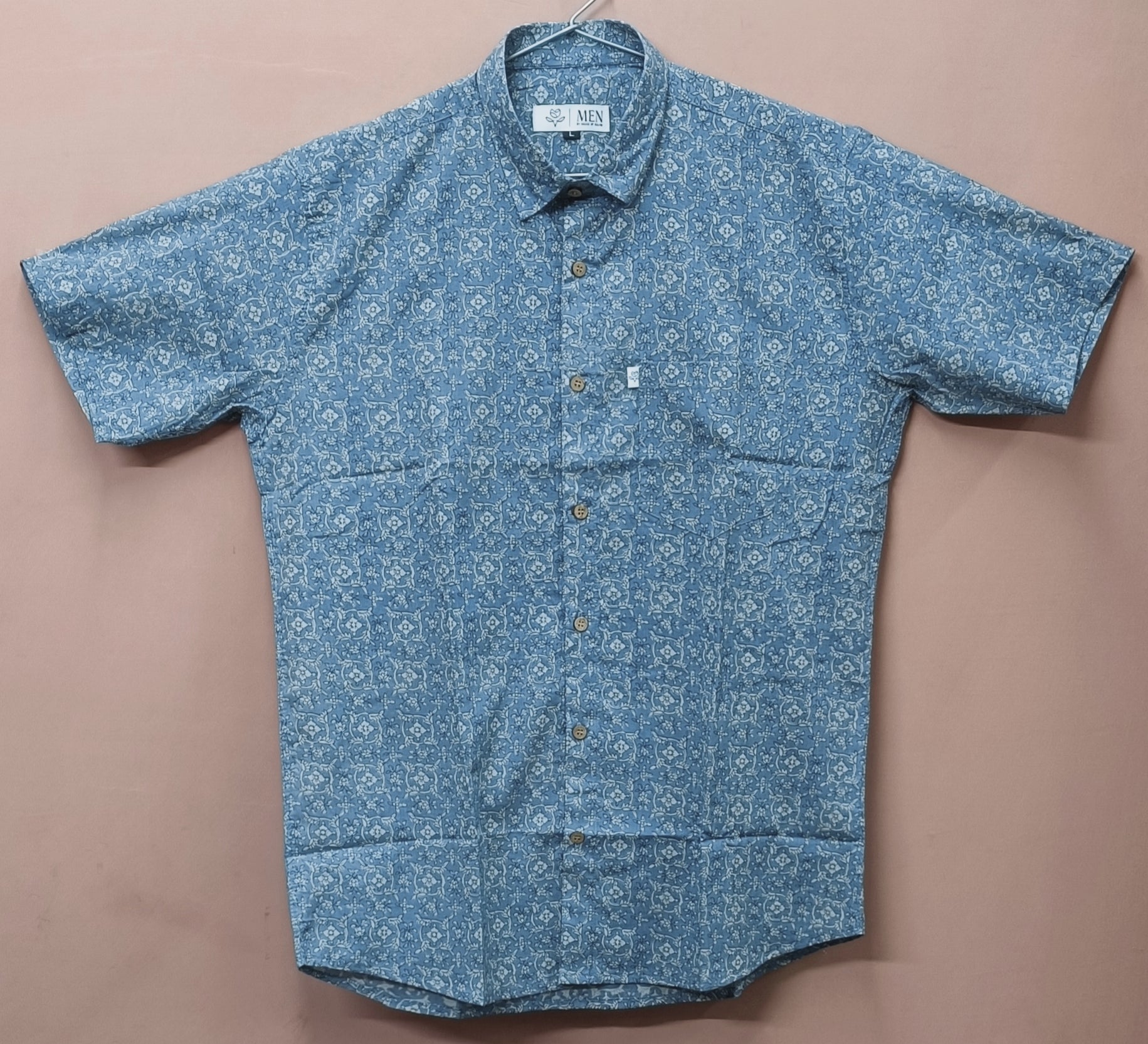 Men by House of Gulab Short Sleeves Cotton Shirt