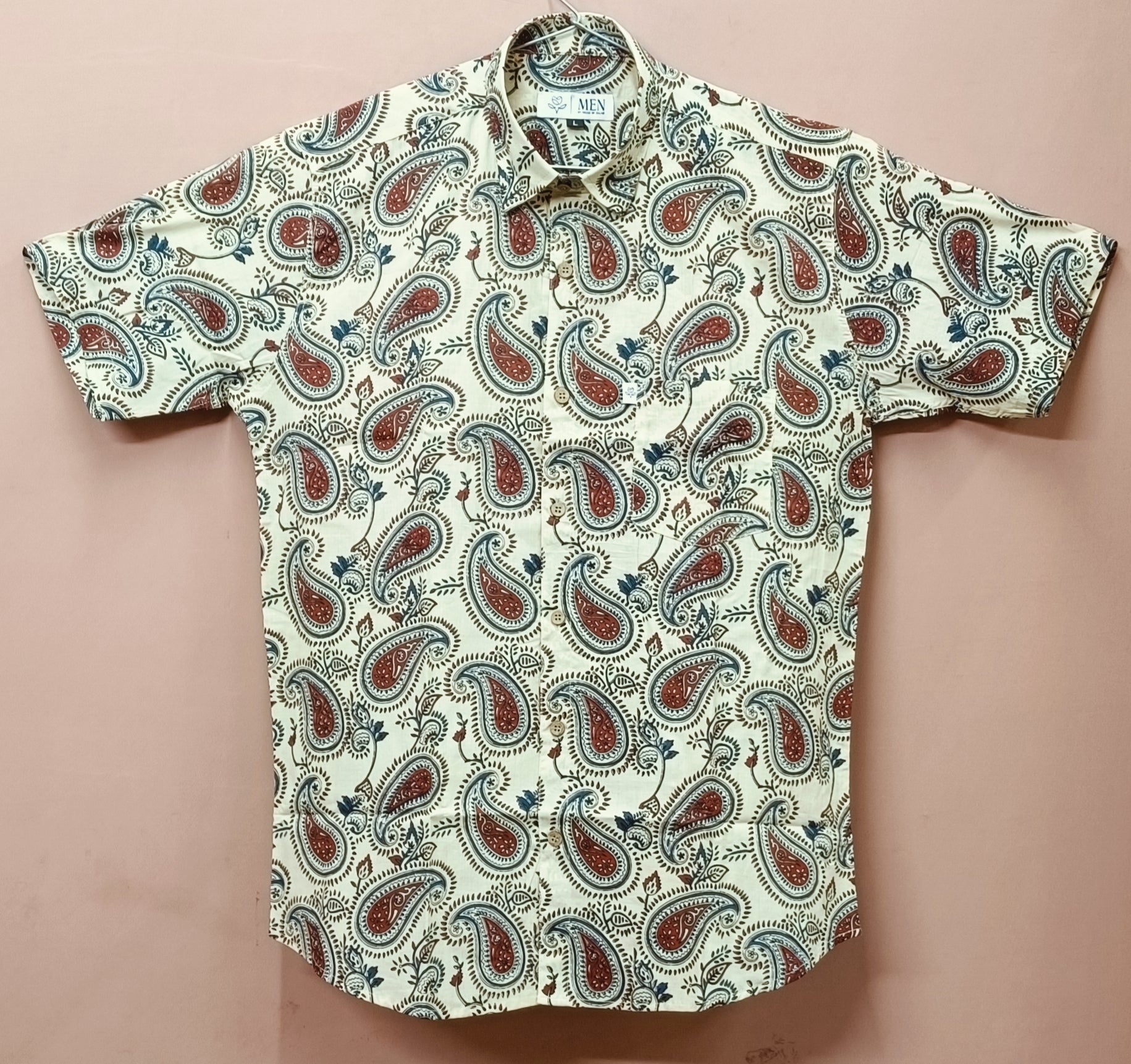 Men by House of Gulab Short Sleeves Cotton Shirt
