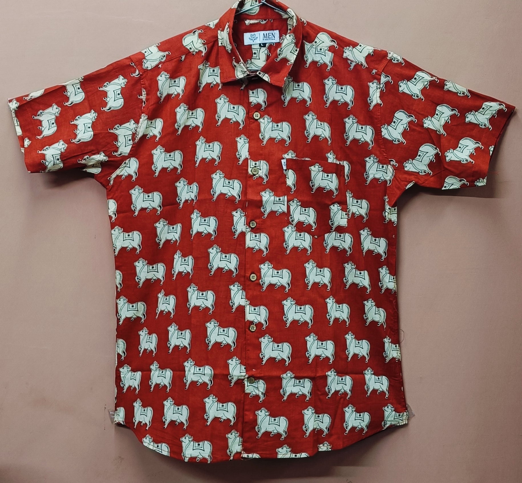 Men by House of Gulab Short Sleeves Cotton Shirt