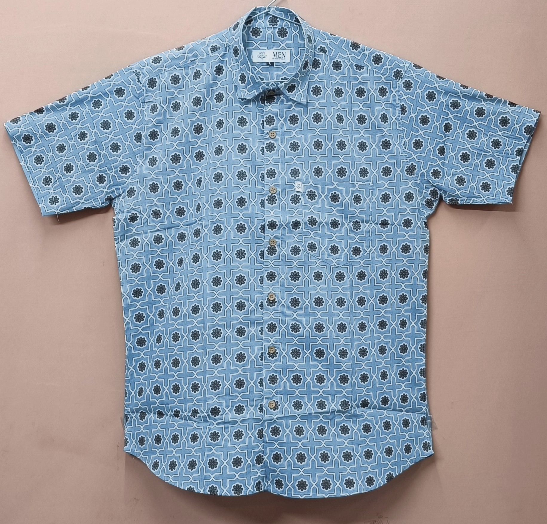 Men by House of Gulab Short Sleeves Cotton Shirt