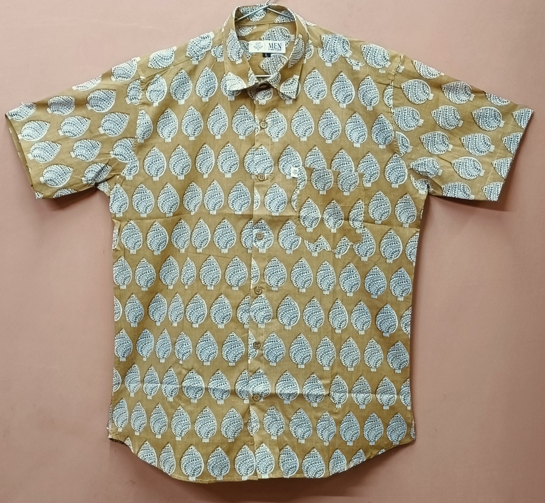 Men by House of Gulab Short Sleeves Cotton Shirt