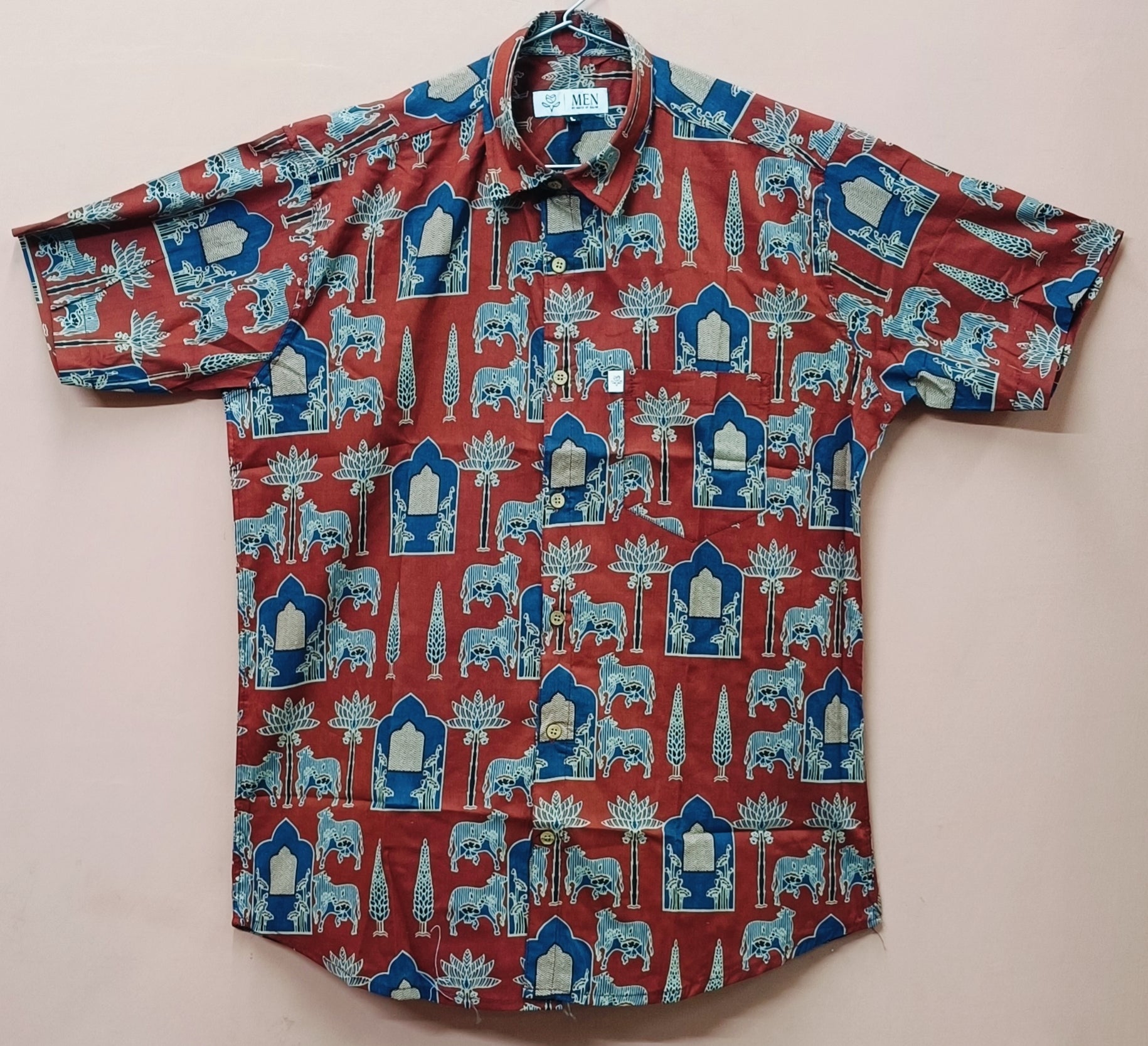 Men by House of Gulab Short Sleeves Cotton Shirt