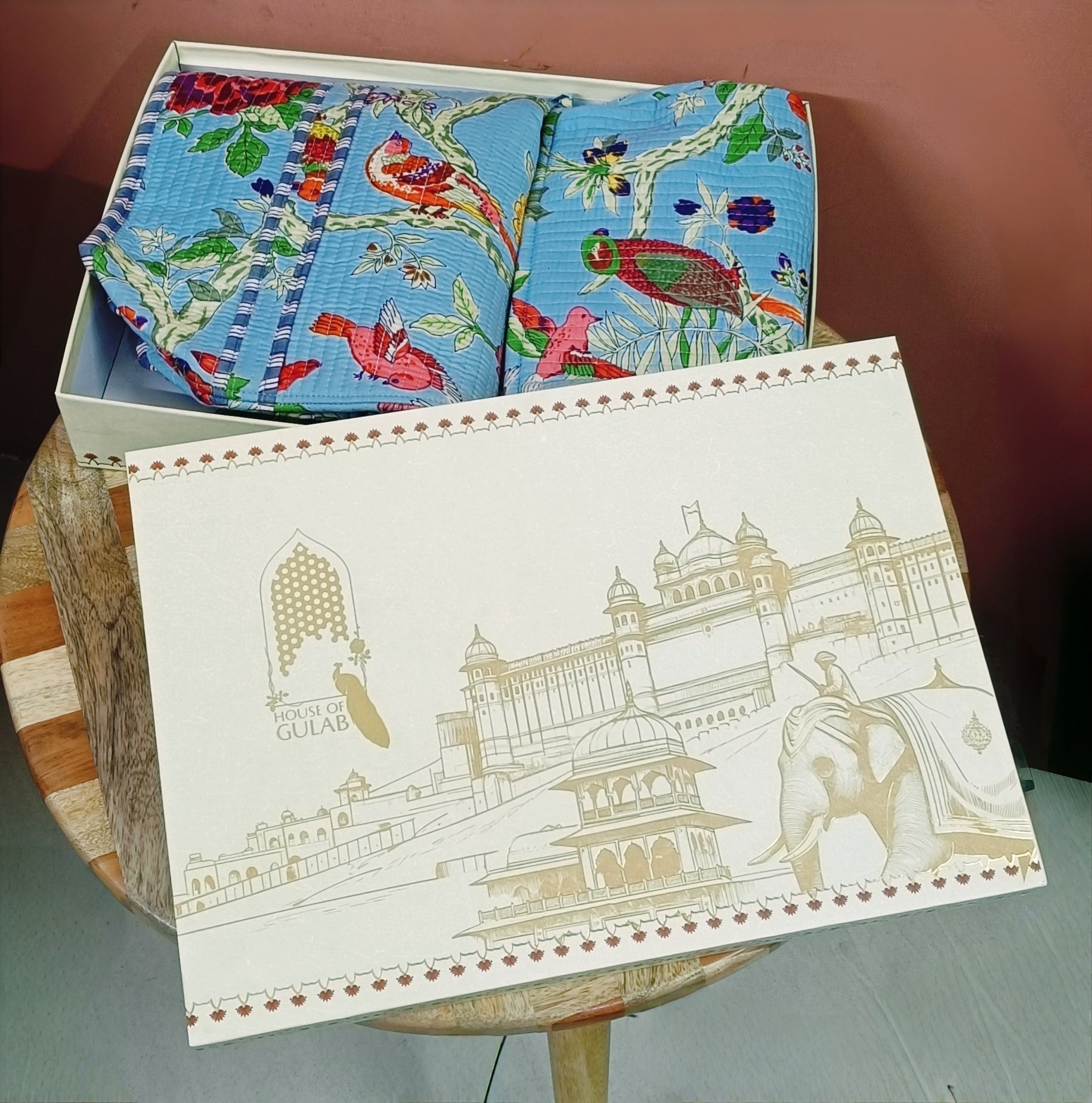 Rakhi Gift Box – Stylish Tote Bag with 3 Coordinated Utility Pouches