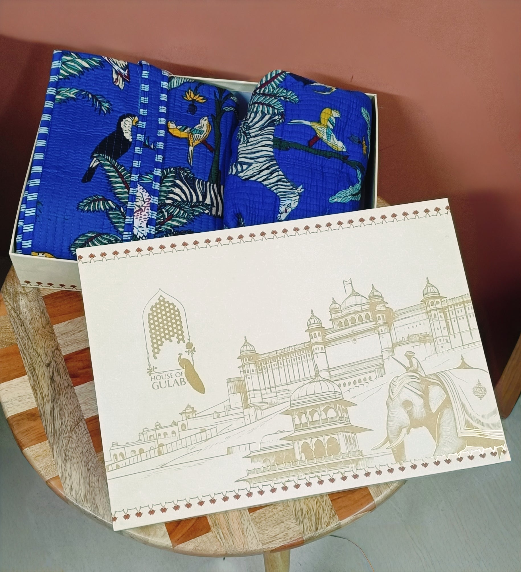 Diwali Gift Box – Stylish Tote Bag with 3 Coordinated Utility Pouches
