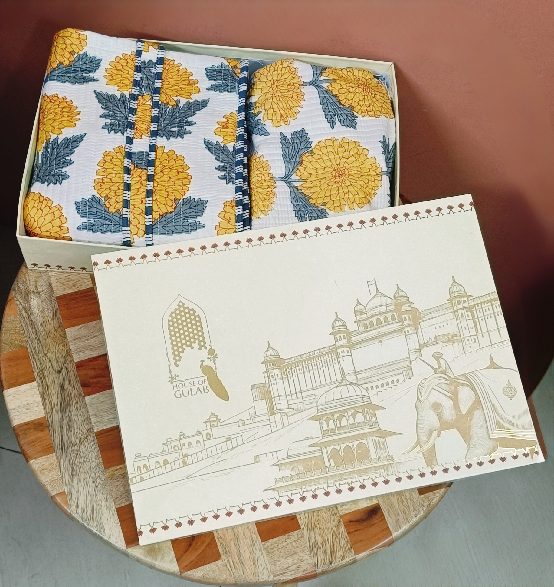 Diwali Gift Box – Stylish Tote Bag with 3 Coordinated Utility Pouches