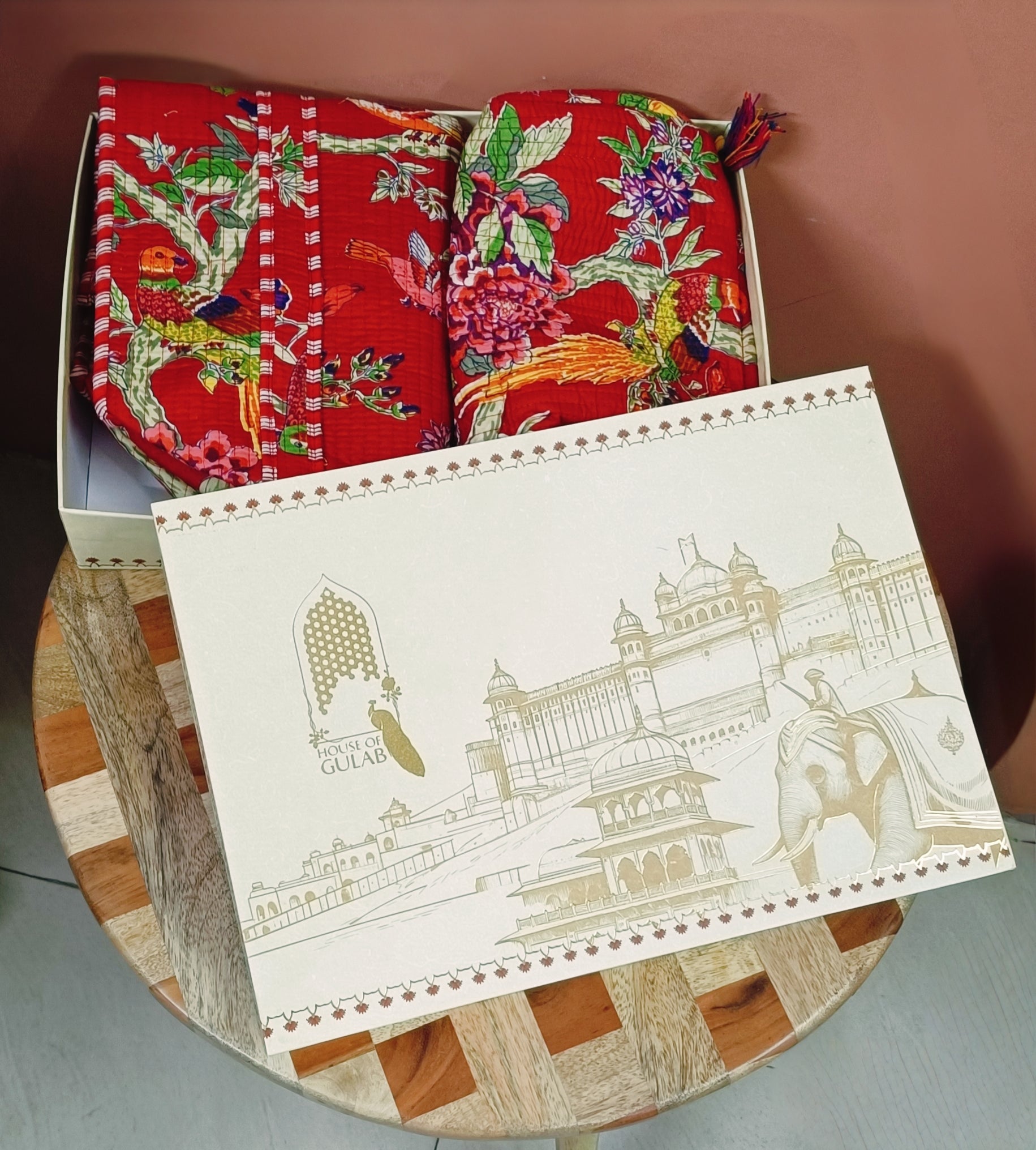 Rakhi Gift Box – Stylish Tote Bag with 3 Coordinated Utility Pouches