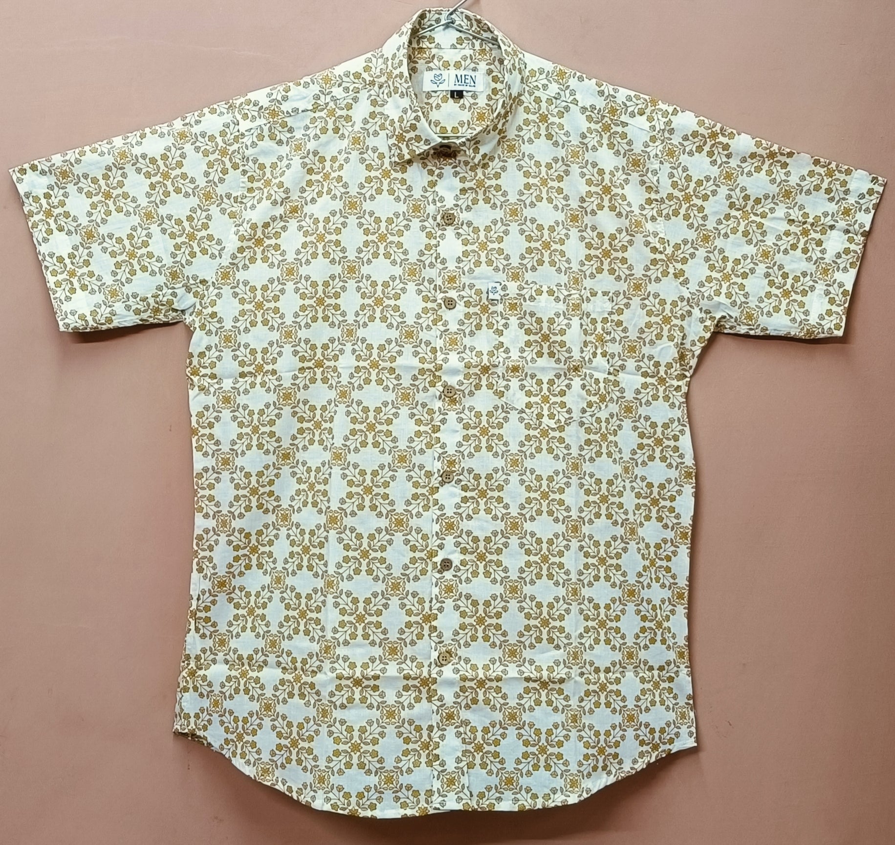 Men by House of Gulab Short Sleeves Cotton Shirt