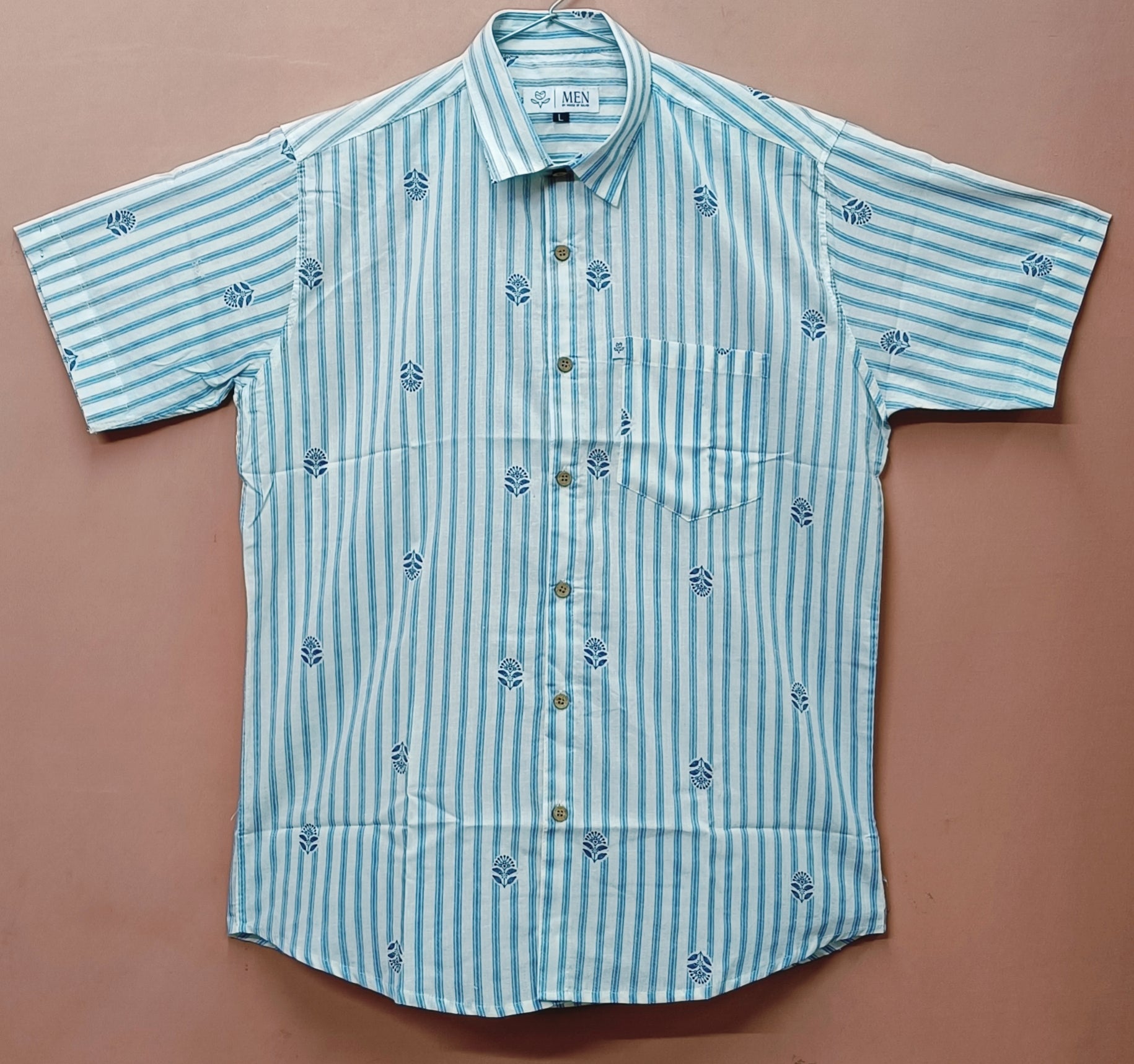 Men by House of Gulab Short Sleeves Cotton Shirt