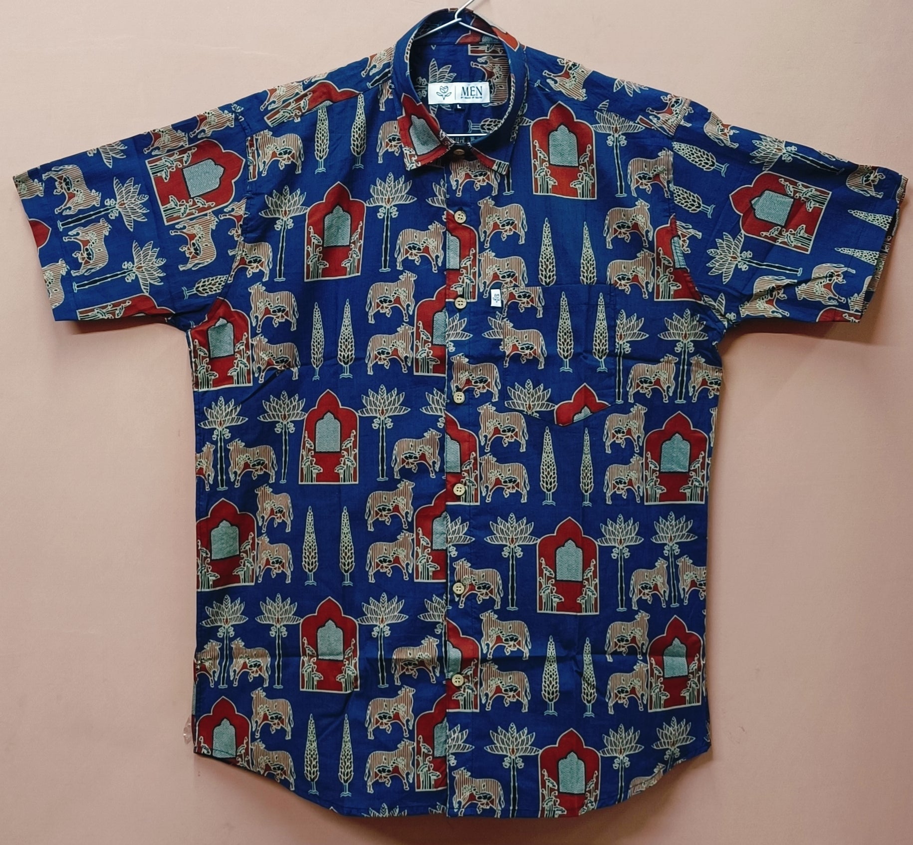 Men by House of Gulab Short Sleeves Cotton Shirt
