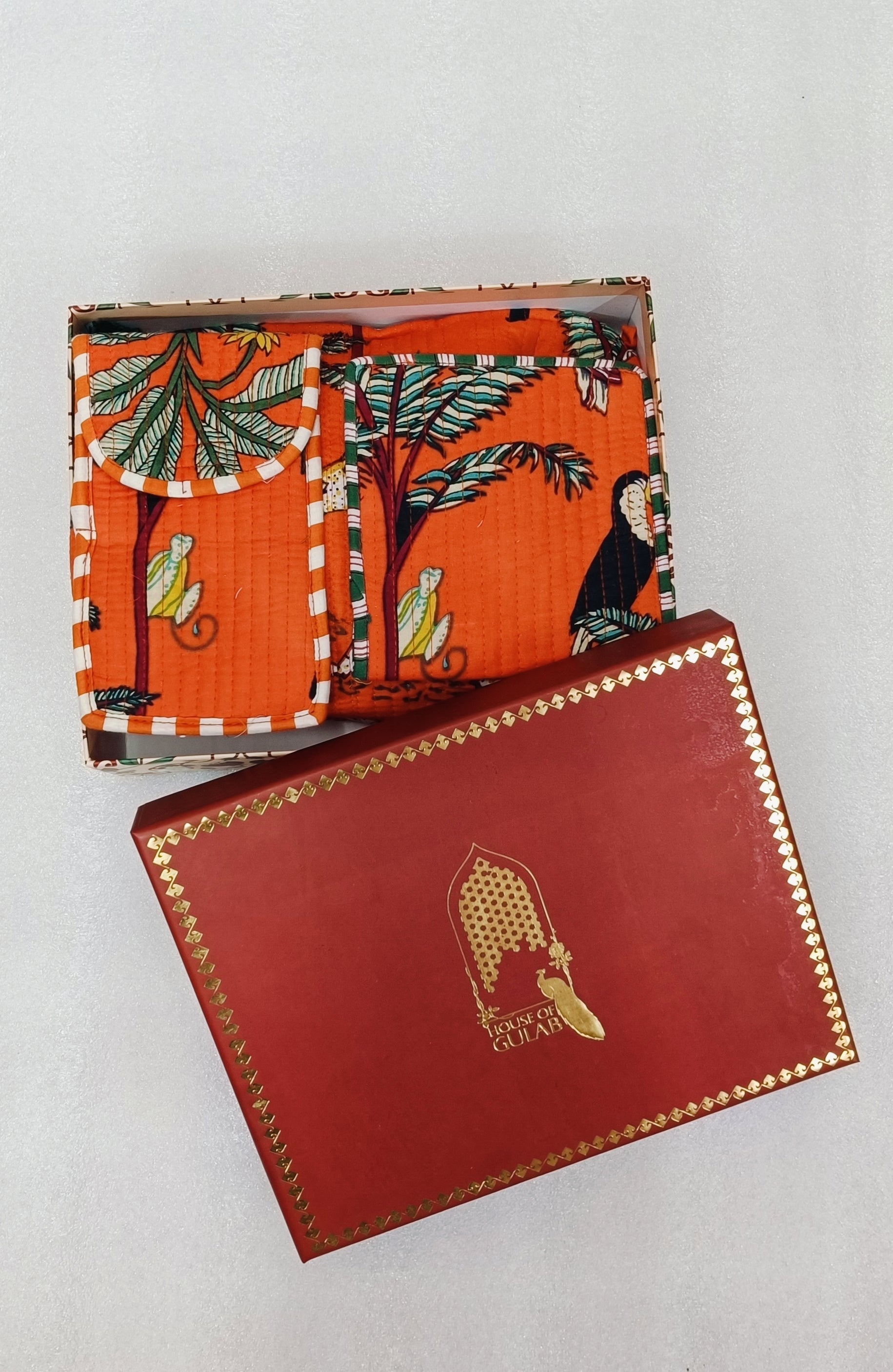 Rakhi Gift Box – Set of 5 Utility Pouches (3 Makeup Pouches, 1 Sunglass Pouch, 1 Sanitary Napkin Pouch)