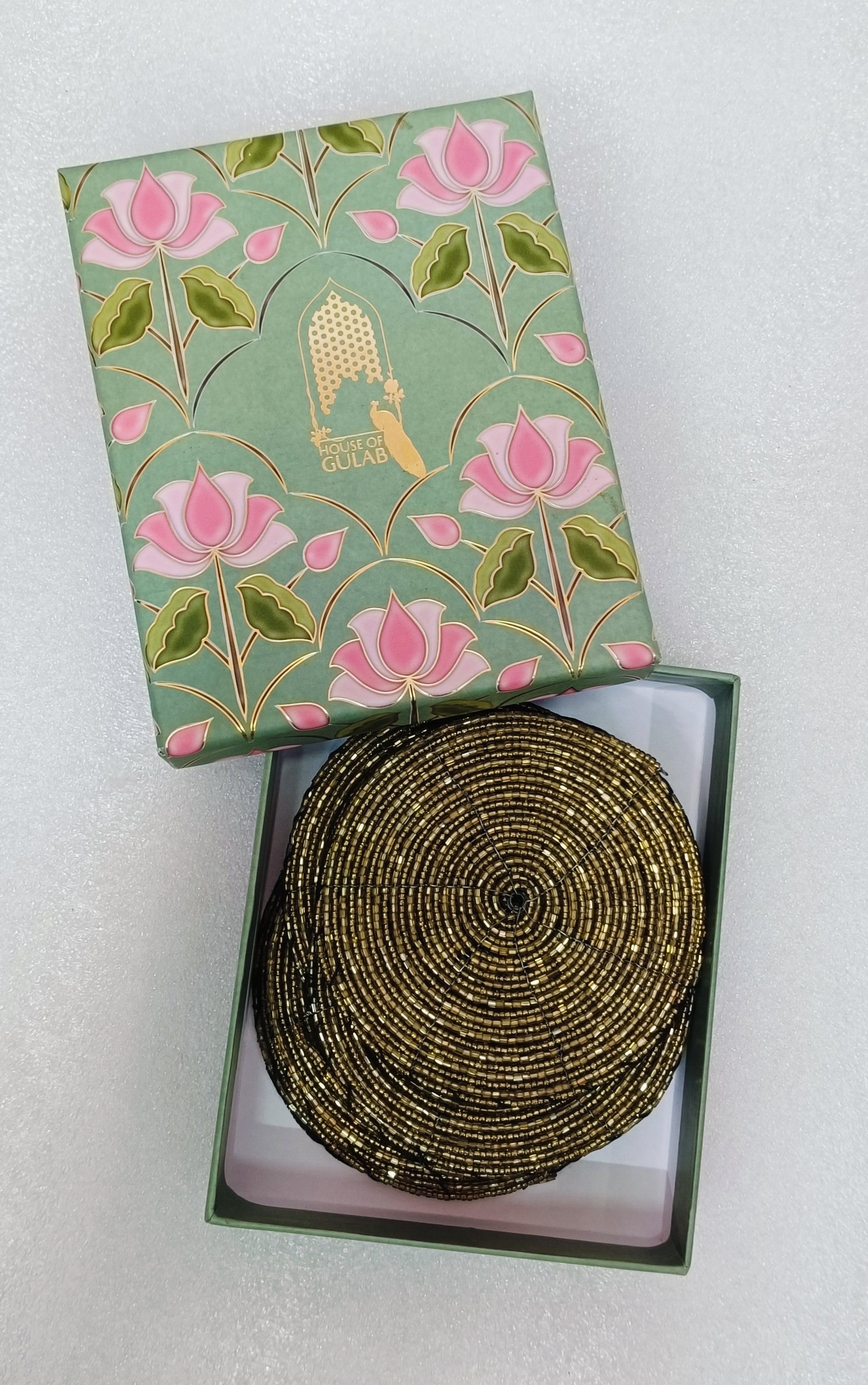 Diwali Gift Box – Set of 6 Handcrafted Beaded Coasters