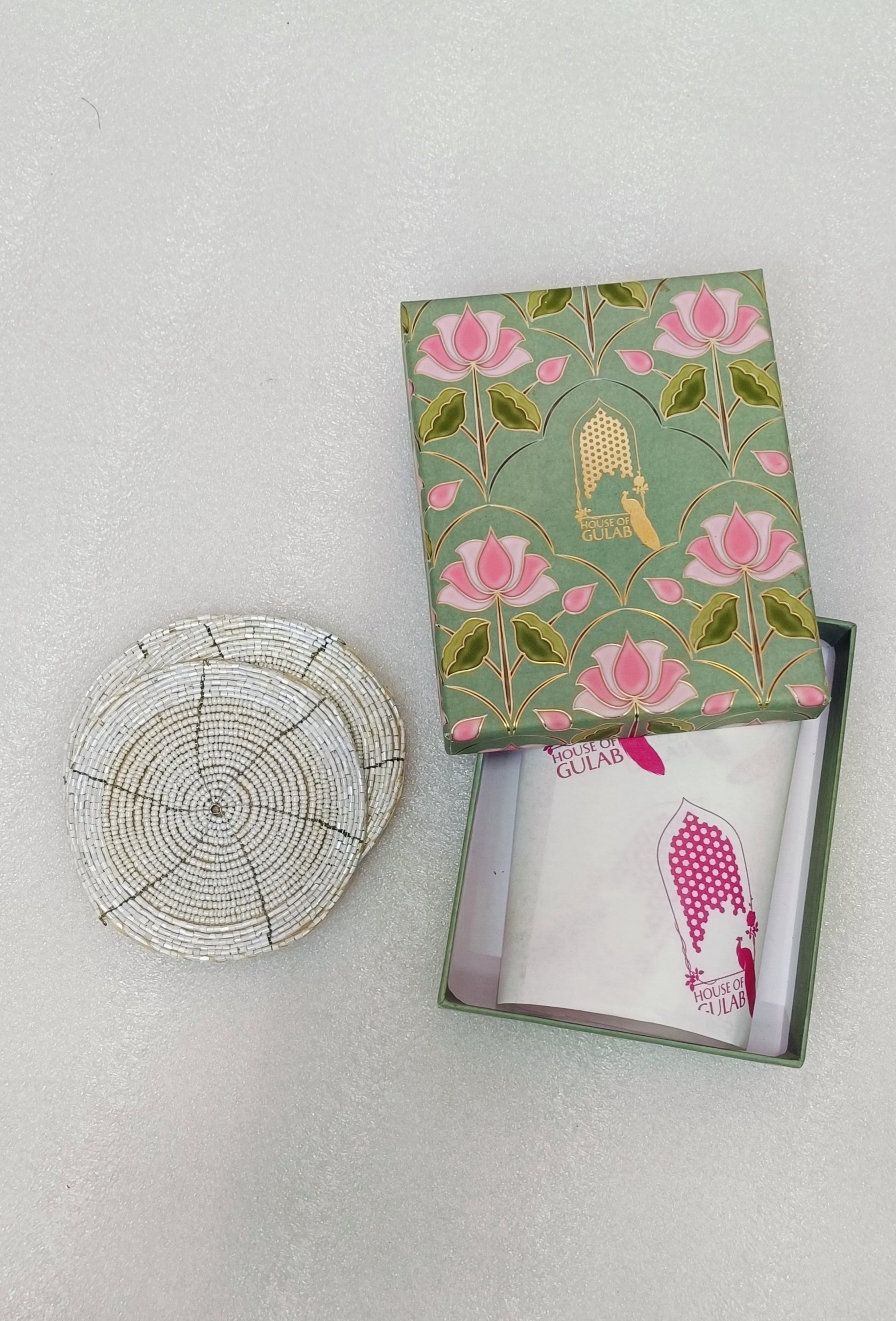 Diwali Gift Box – Set of 6 Handcrafted Beaded Coasters