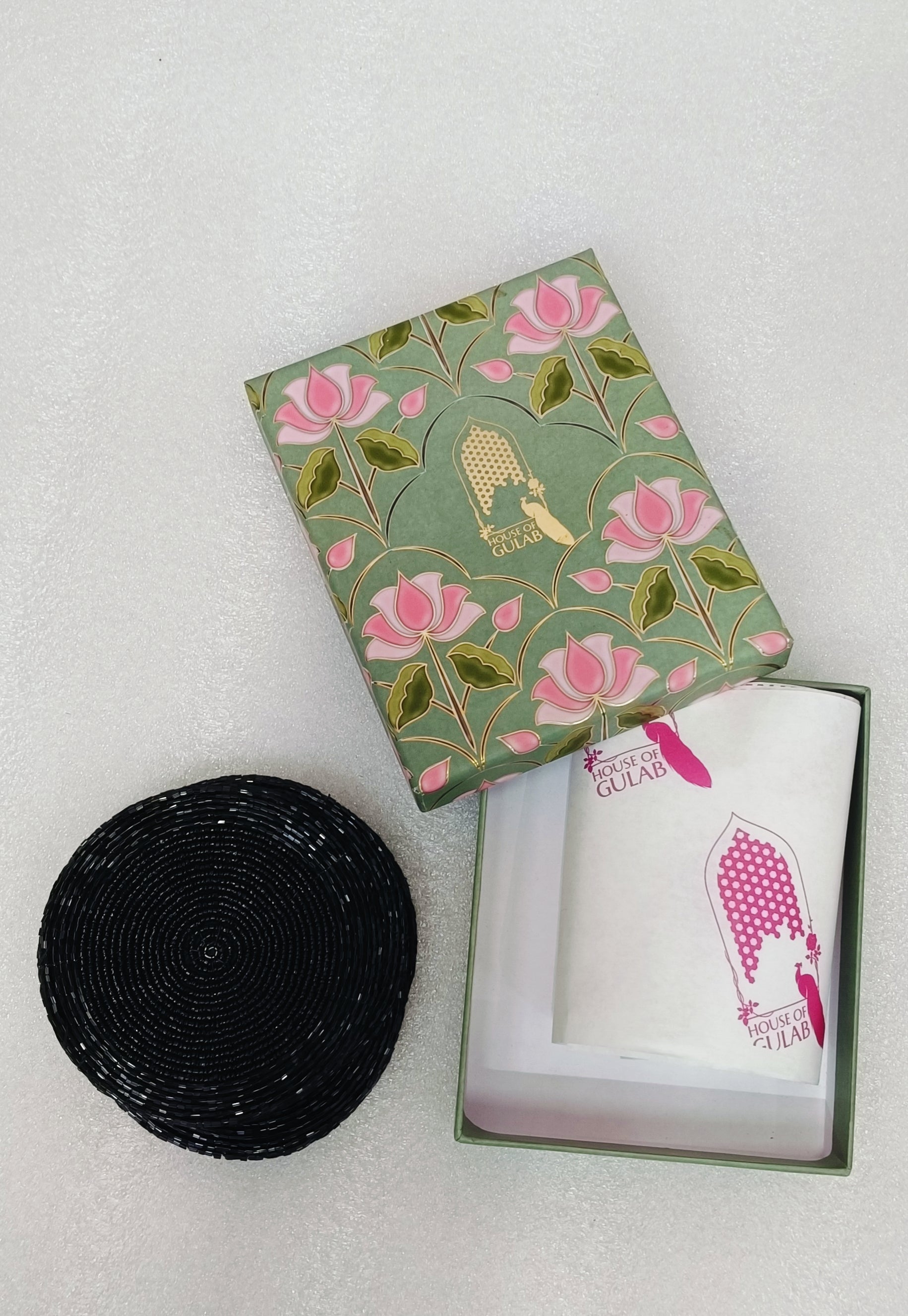 Rakhi Gift Box – Set of 6 Handcrafted Beaded Coasters