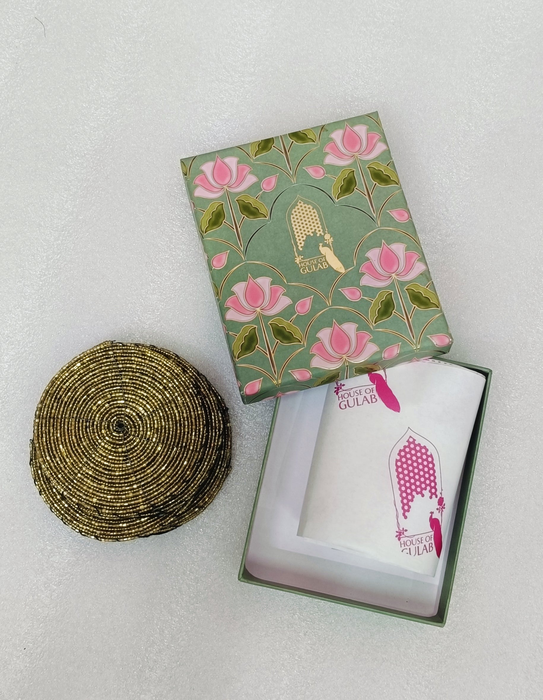 Diwali Gift Box – Set of 6 Handcrafted Beaded Coasters