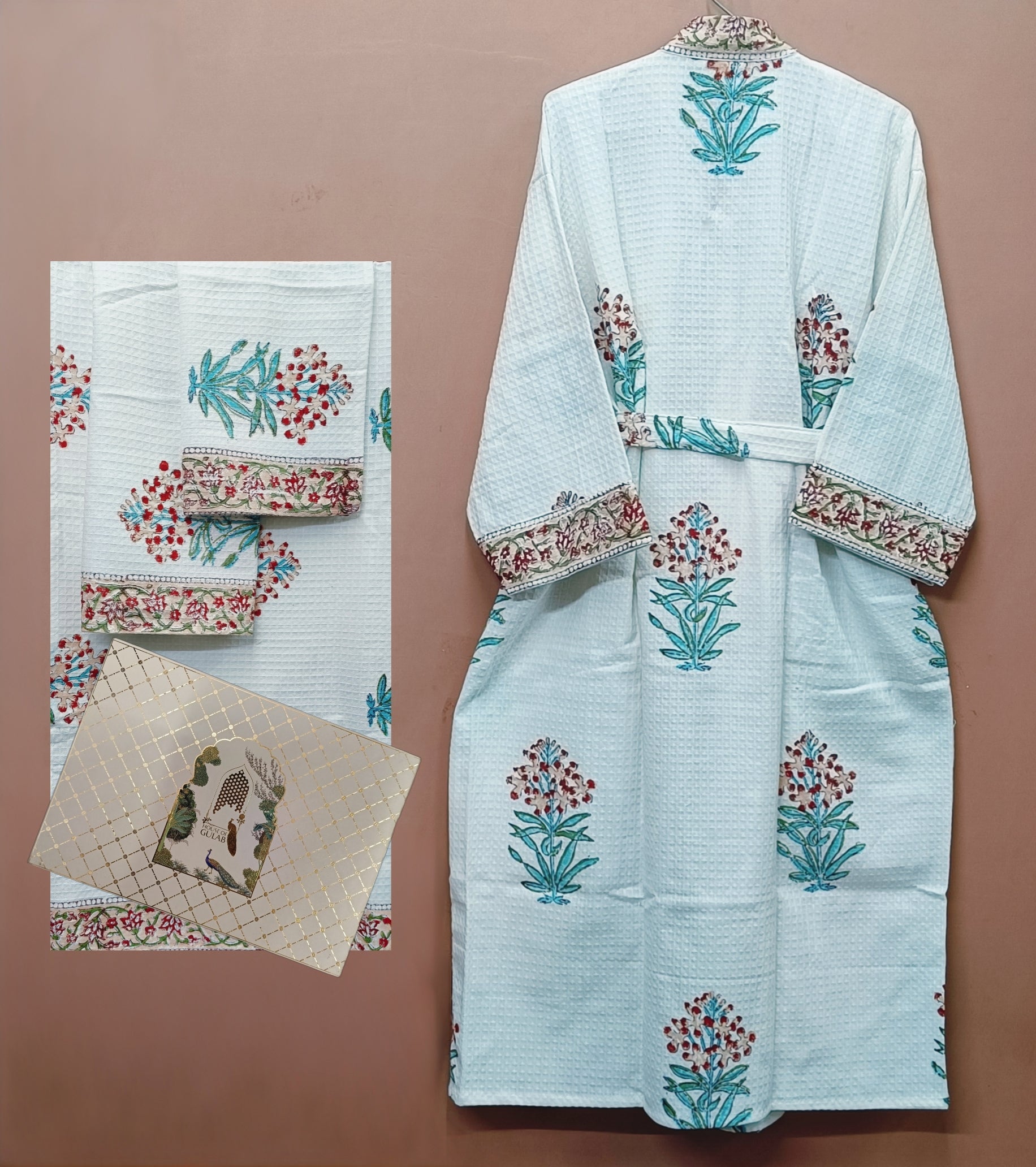 Gift Box – 1 Unisex Bathrobe, 1 Bath Towel, 2 hand Towels