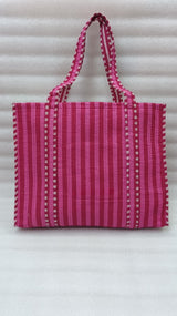 Handblock Printed Quilted Tote Bag without zip/button 17x18x 6 inches
