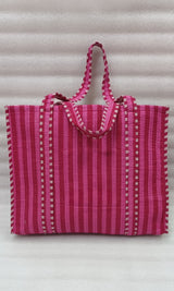 Handblock Printed Quilted Tote Bag without zip/button 17x18x 6 inches