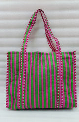 Handblock Printed Quilted Tote Bag without zip/button 17x18x 6 inches