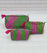 Set of 3 cosmetic bag/pouches with waterproof lining