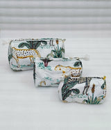 Set of 3 cosmetic bag/pouches with waterproof lining