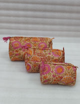 Set of 3 cosmetic bag/pouches with waterproof lining