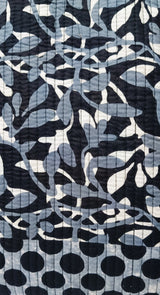 Handblock Printed Quilted Tote Bag without zip/button 17x18x 6 inches