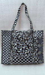 Handblock Printed Quilted Tote Bag without zip/button 17x18x 6 inches