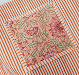 Handblock Printed Cotton Tote Bag with Unique Moon-Shaped Handle- 14x14x6 inches