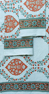 Gift Set - Handblock Printed Towels - 1 Bath + 2 Hand Towels