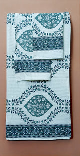 Gift Set - Handblock Printed Towels - 1 Bath + 2 Hand Towels
