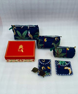 Rakhi Gift Box – Set of 5 Utility Pouches (3 Makeup Pouches, 1 Sunglass Pouch, 1 Sanitary Napkin Pouch)