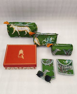Rakhi Gift Box – Set of 5 Utility Pouches (3 Makeup Pouches, 1 Sunglass Pouch, 1 Sanitary Napkin Pouch)