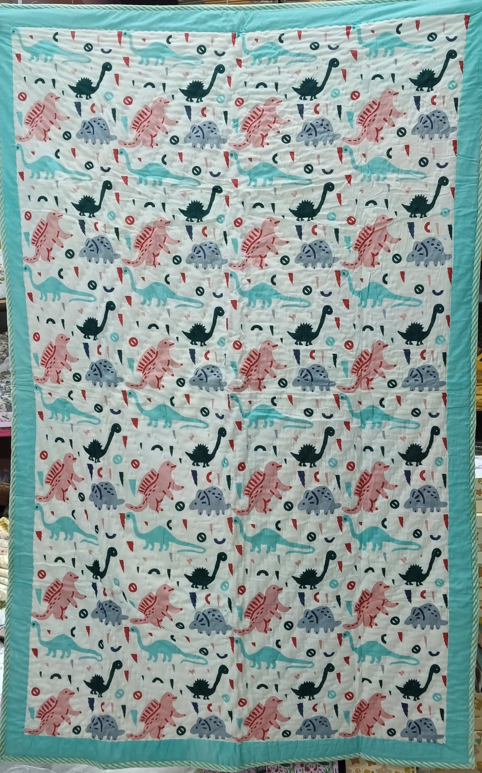 Handblock Printed Cotton Reversible Crib Blanket for Babies - 40X60 Inches