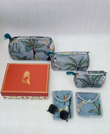 Rakhi Gift Box – Set of 5 Utility Pouches (3 Makeup Pouches, 1 Sunglass Pouch, 1 Sanitary Napkin Pouch)
