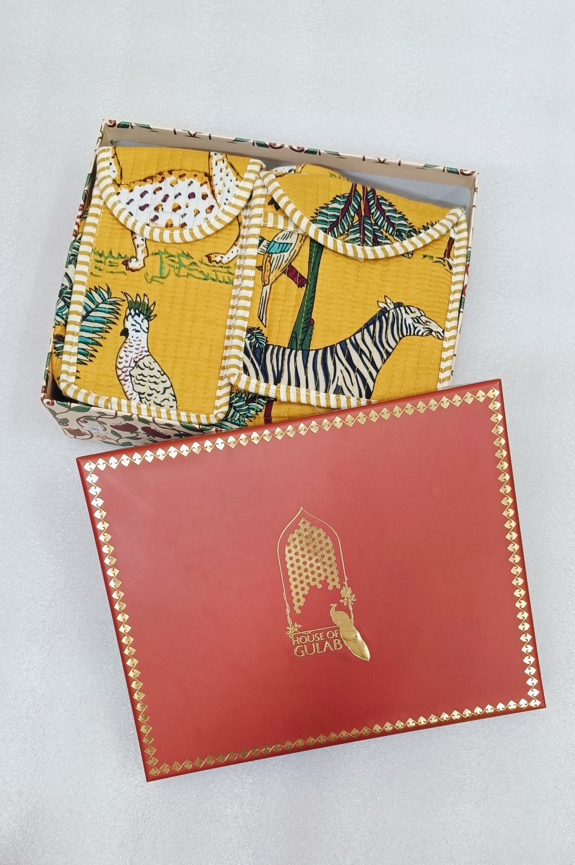 Rakhi Gift Box – Set of 5 Utility Pouches (3 Makeup Pouches, 1 Sunglass Pouch, 1 Sanitary Napkin Pouch)