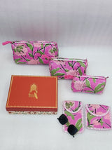 Rakhi Gift Box – Set of 5 Utility Pouches (3 Makeup Pouches, 1 Sunglass Pouch, 1 Sanitary Napkin Pouch)