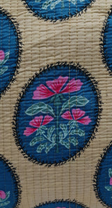 Handblock Printed Quilted Tote Bag without zip/button 17x18x 6 inches