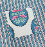 Handblock Printed Quilted Tote Bag without zip/button 17x18x 6 inches