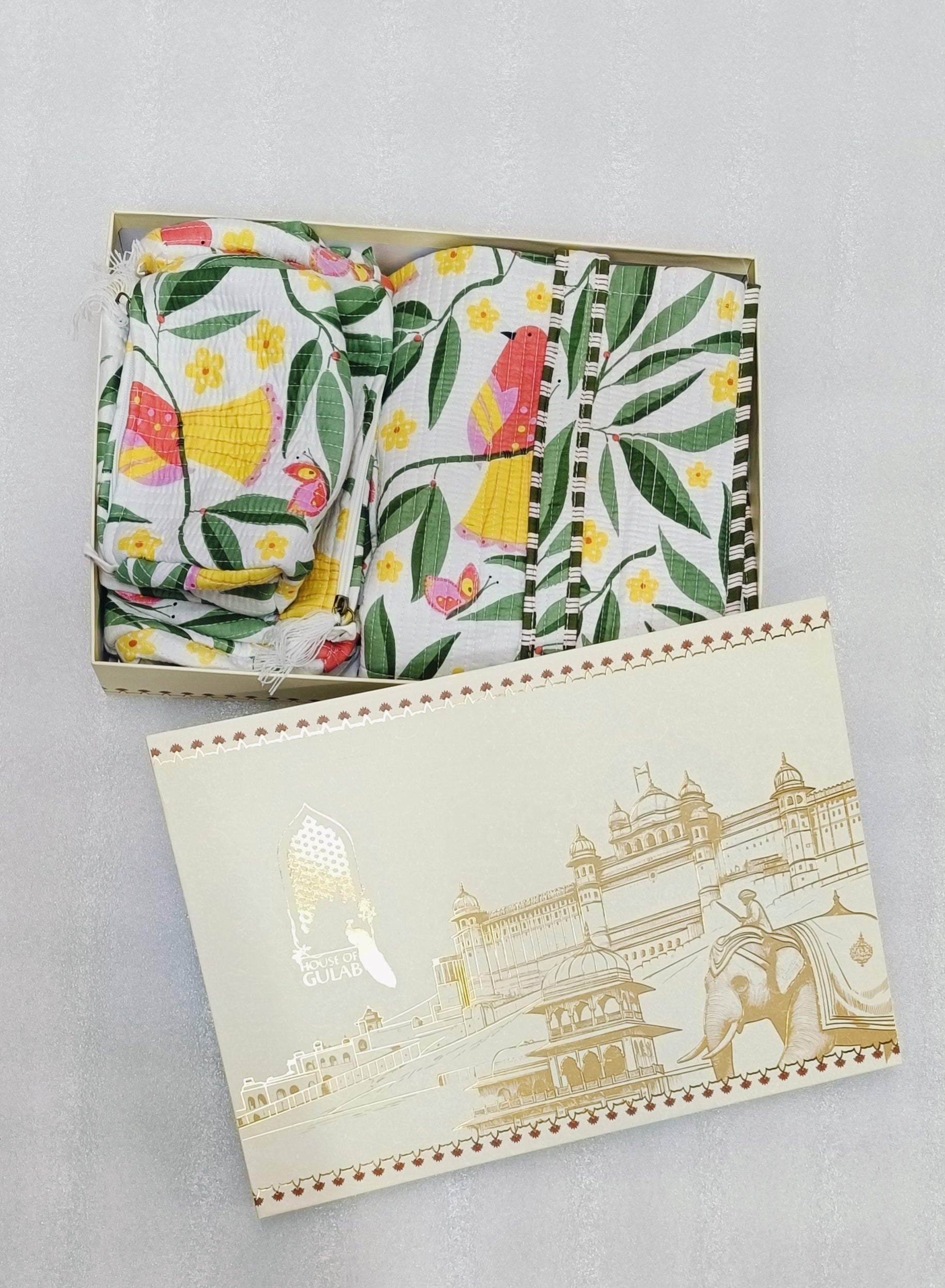 Rakhi Gift Box – Stylish Tote Bag with 3 Coordinated Utility Pouches