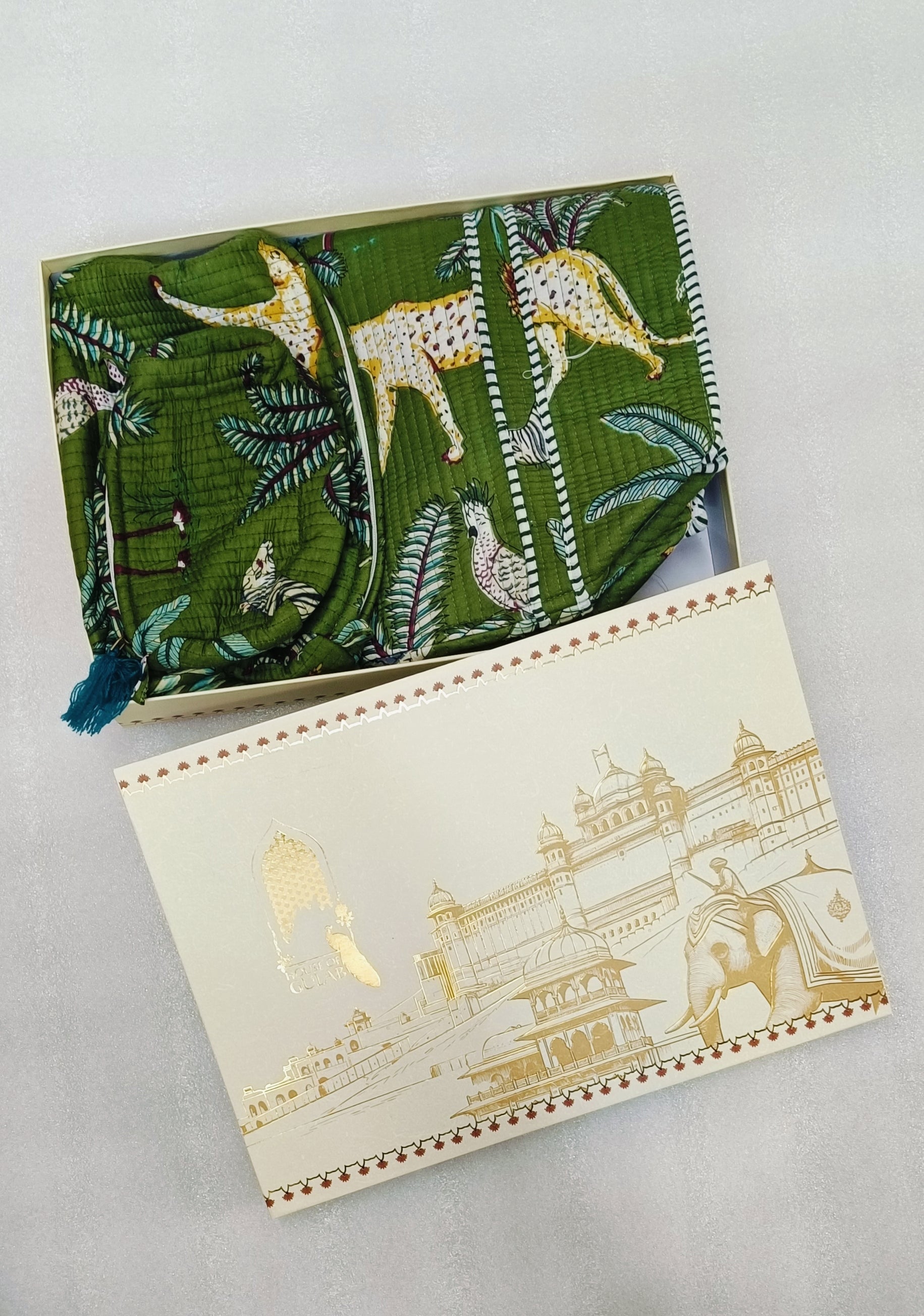 Rakhi Gift Box – Stylish Tote Bag with 3 Coordinated Utility Pouches
