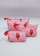 Set of 3 cosmetic bag/pouches with waterproof lining
