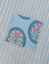 Handblock Printed Quilted Tote Bag without zip/button 17x18x 6 inches