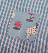 Handblock Printed Quilted Tote Bag without zip/button 17x18x 6 inches